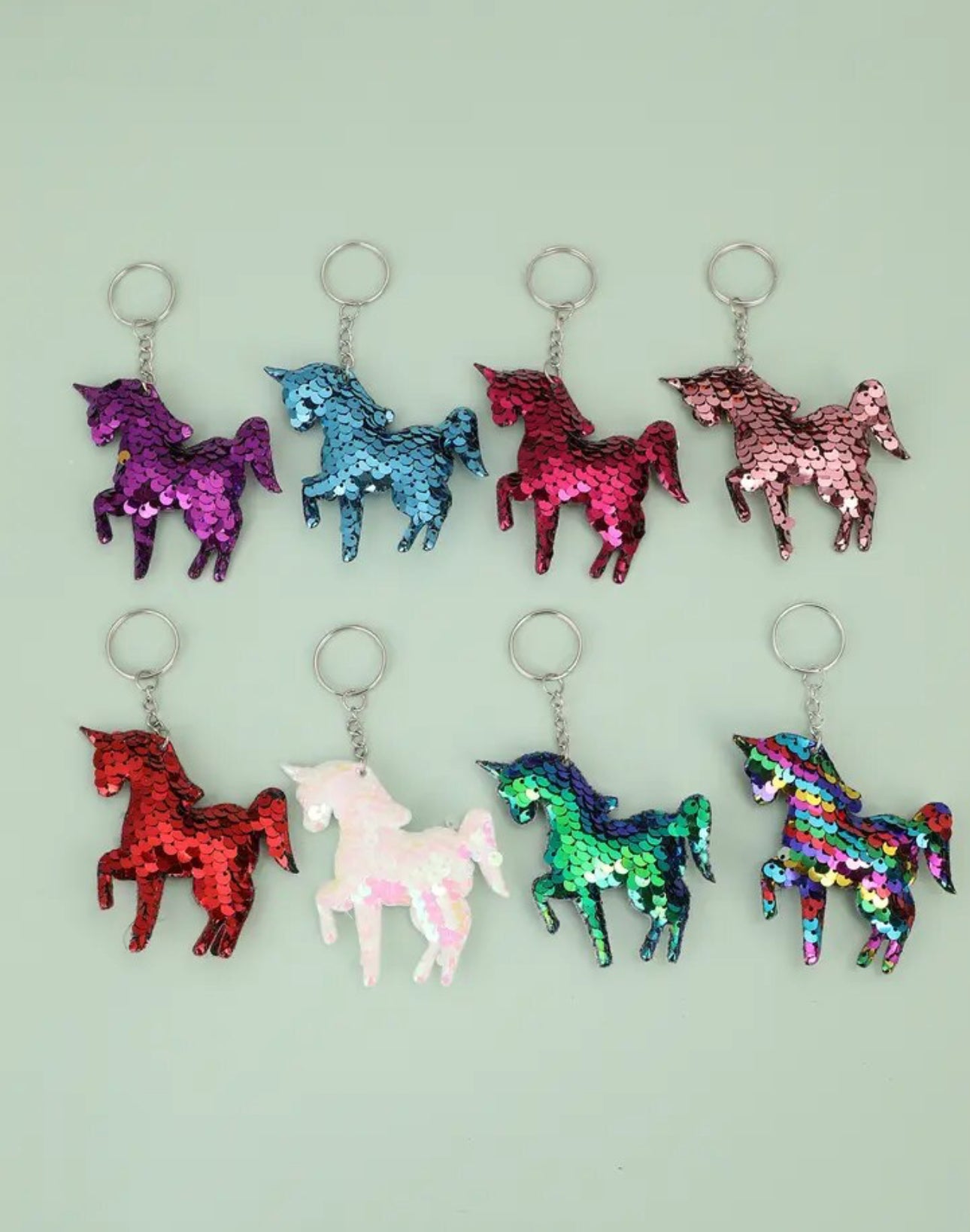 Sequin Unicorn Keychain