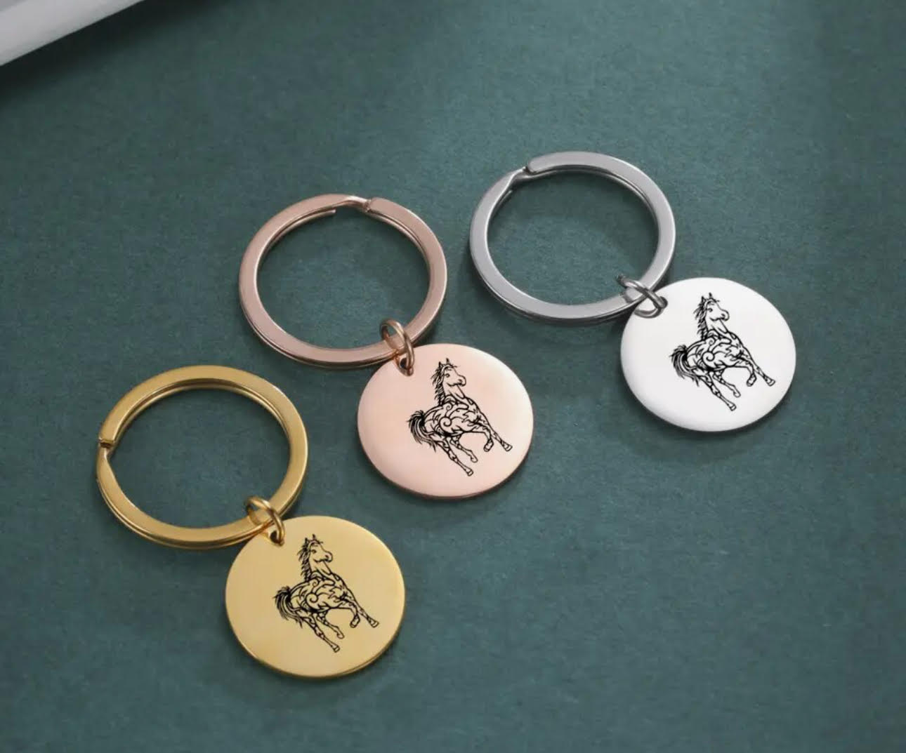 Stainless Steel Horse Keychain