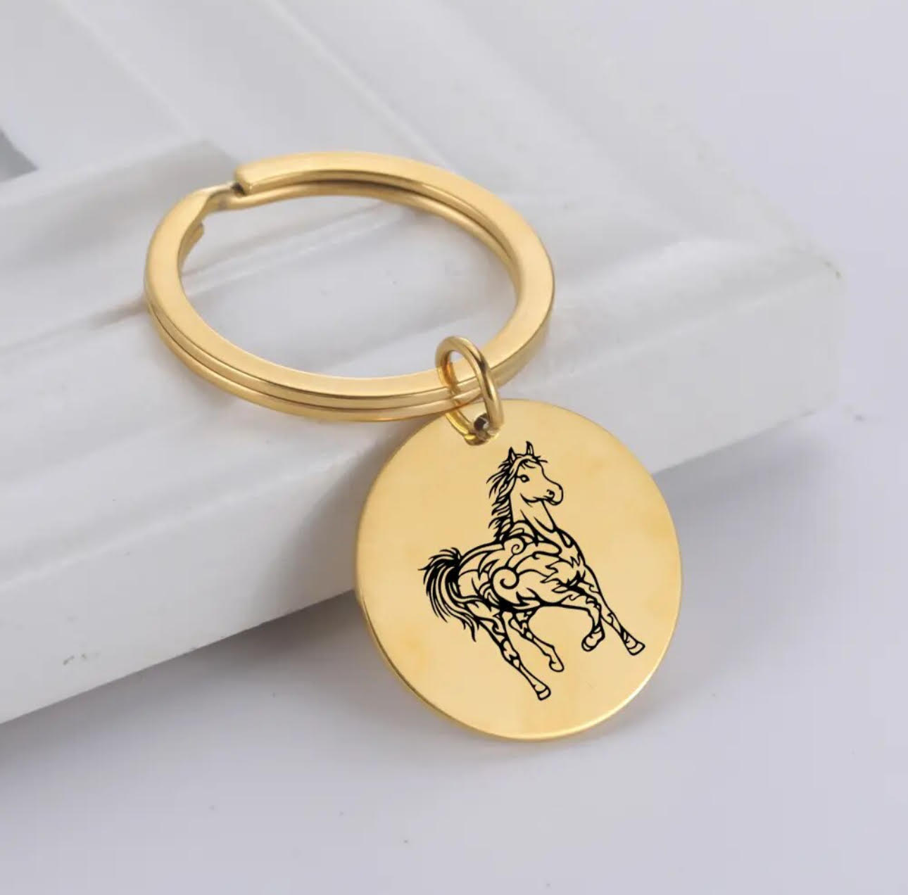 Stainless Steel Horse Keychain