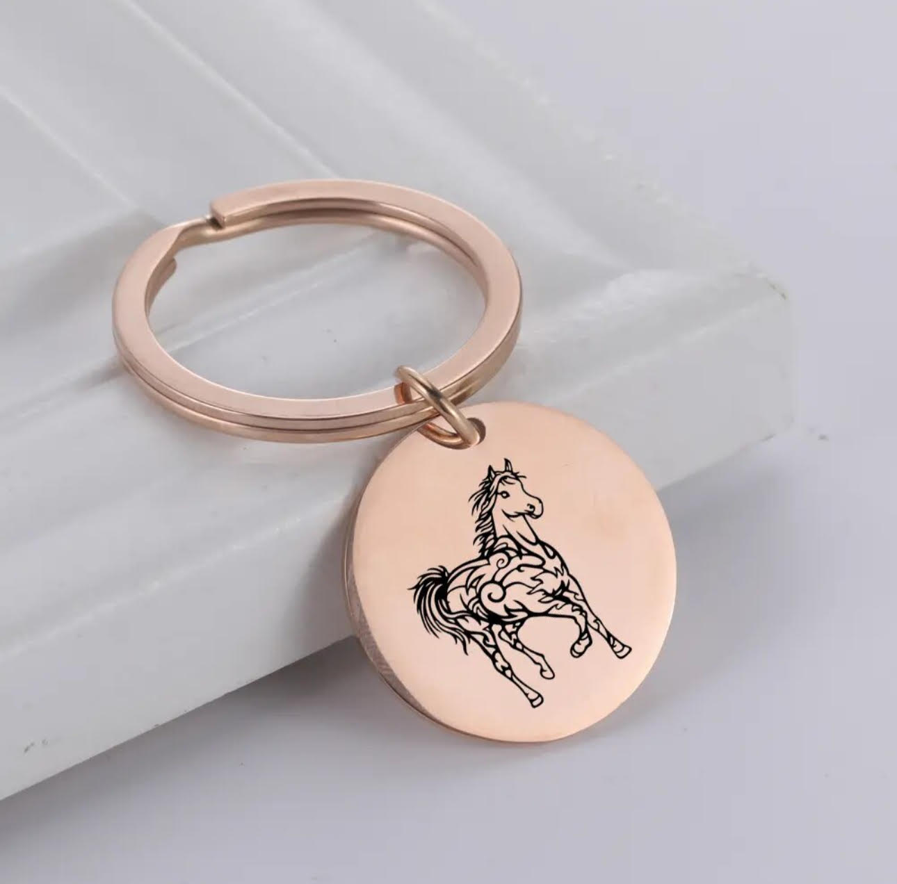 Stainless Steel Horse Keychain