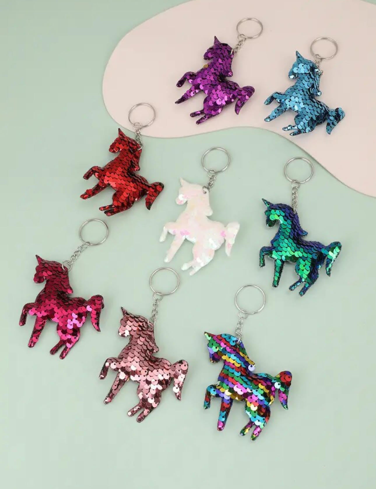 Sequin Unicorn Keychain
