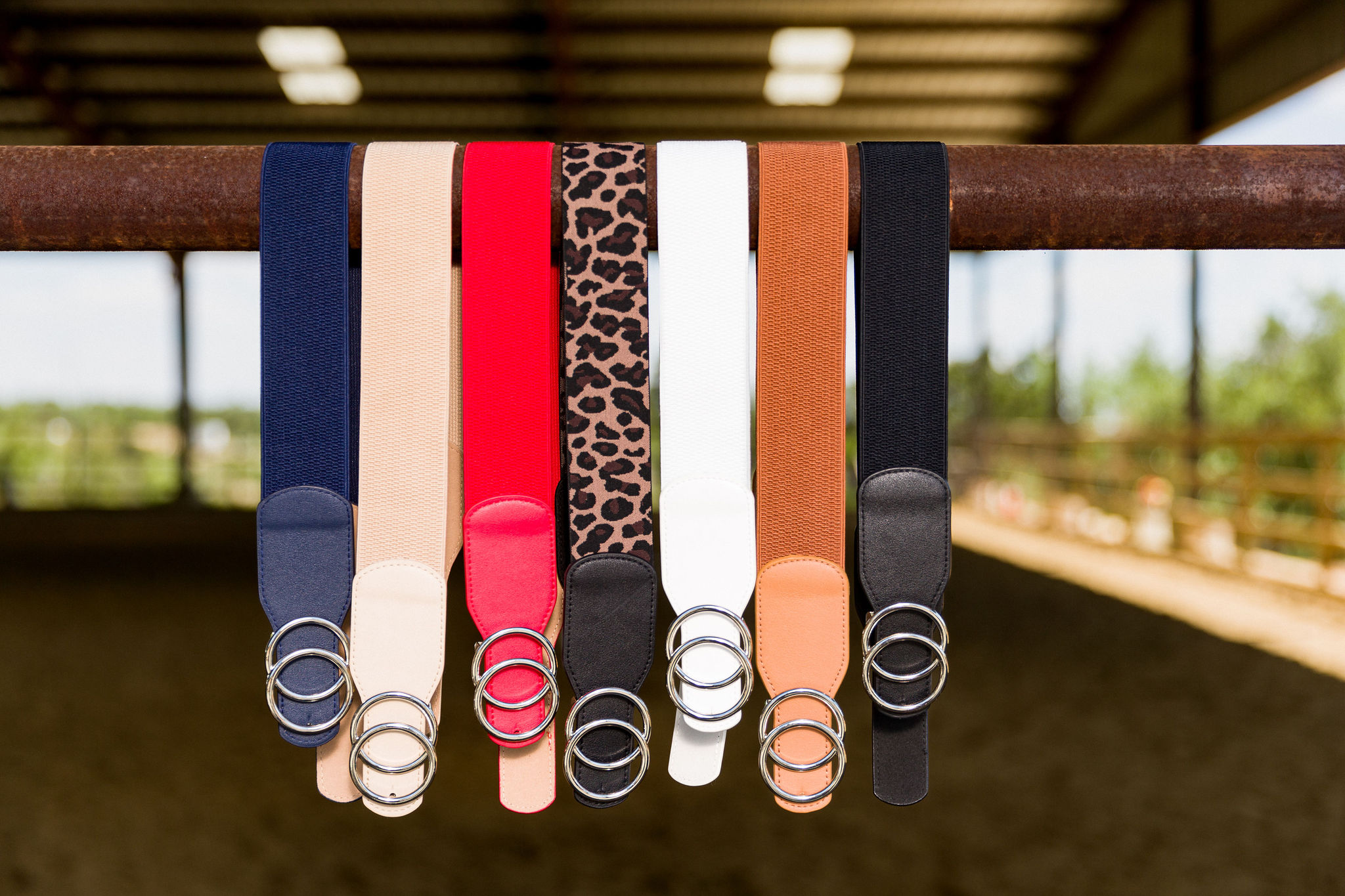 Our 7 colors of belts.