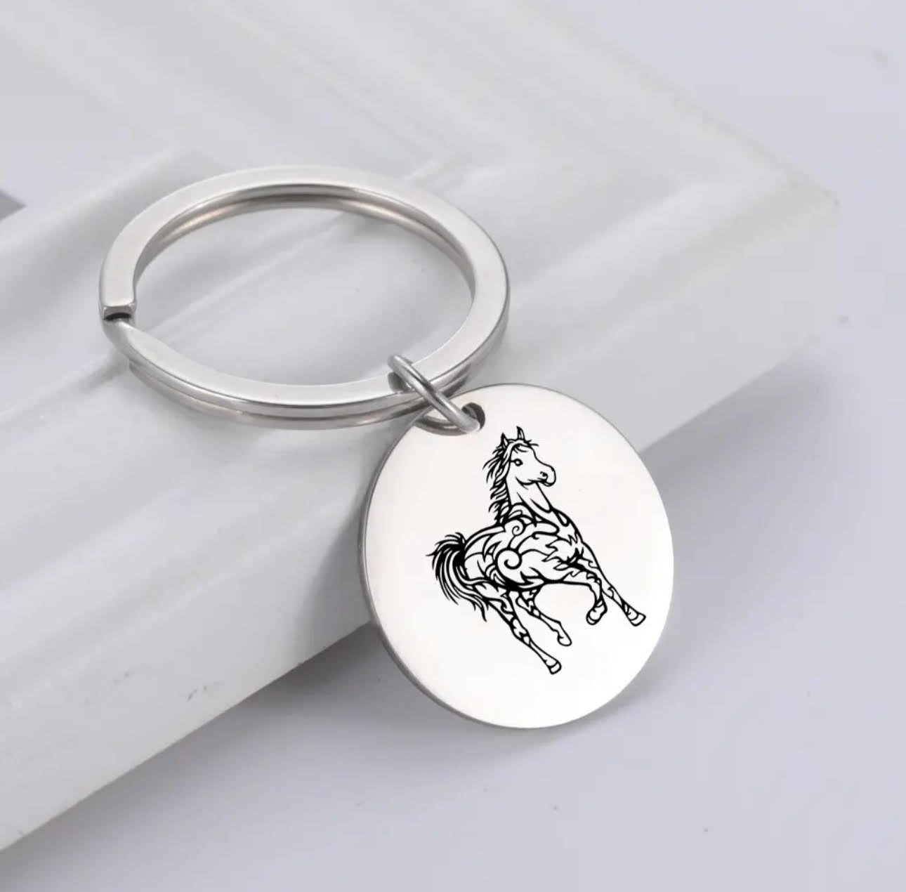Stainless Steel Horse Keychain