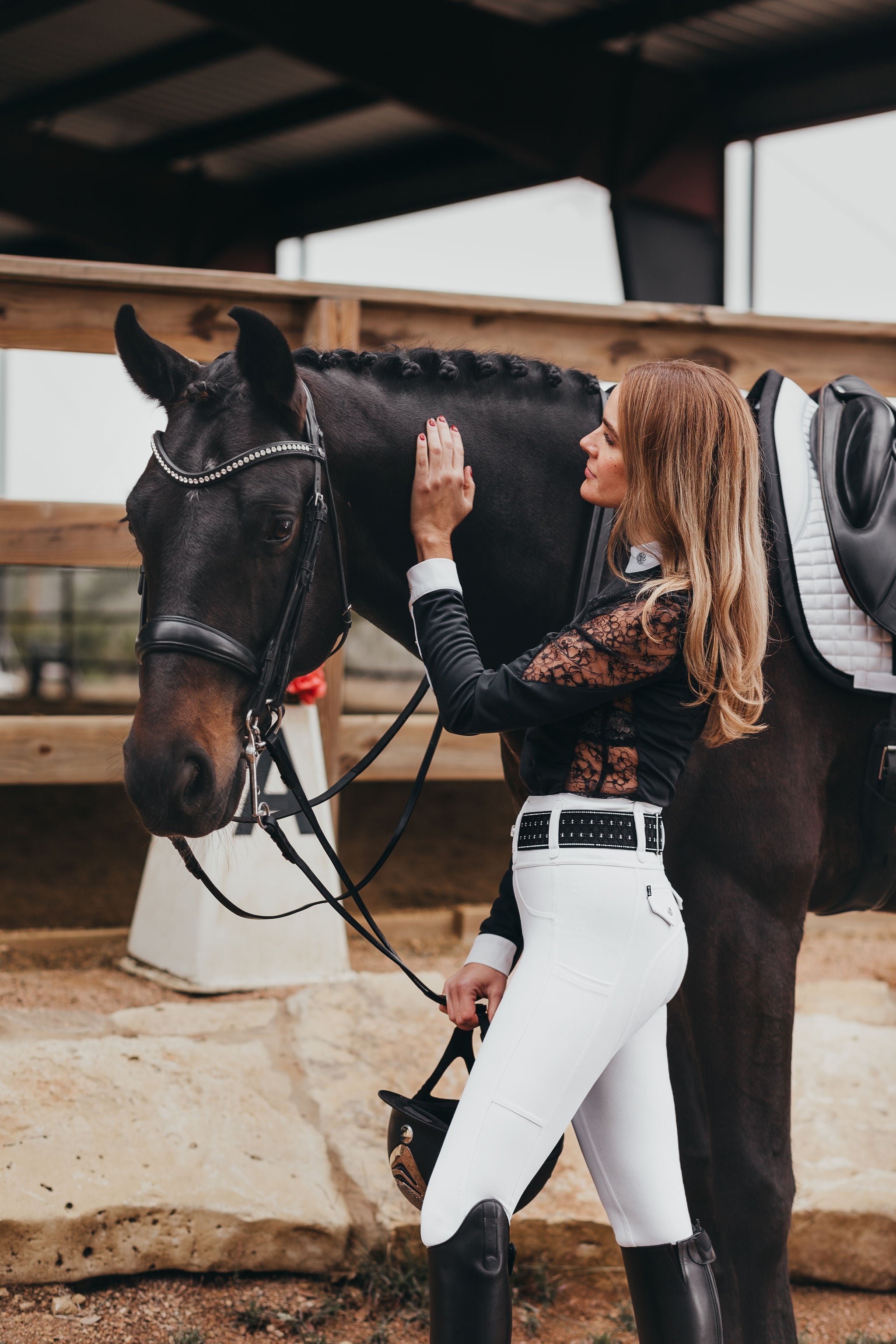 Canter Culture's high waisted competition white riding pants are flattering on every body size.