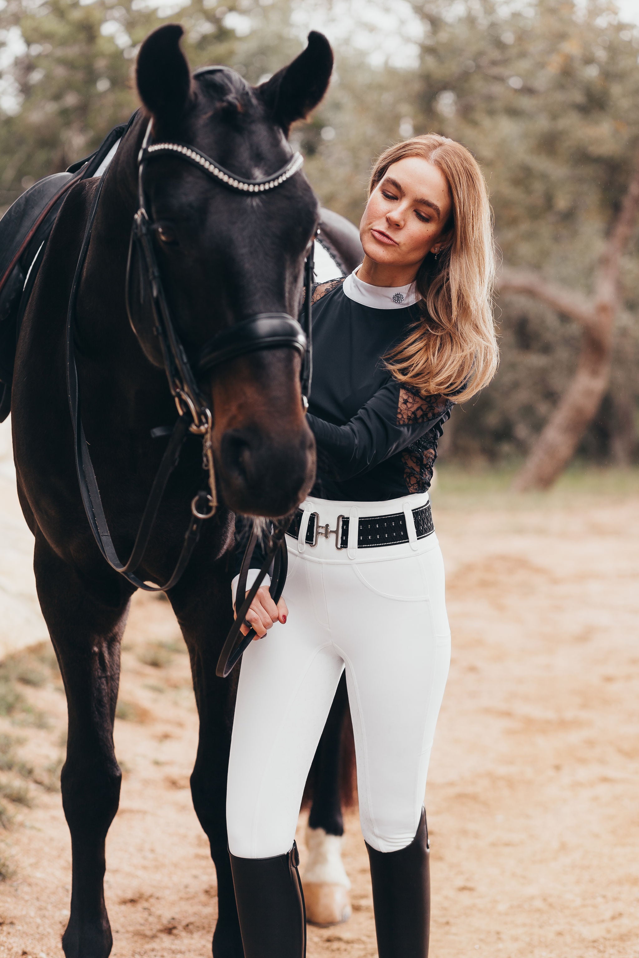 Canter Culture's white breeches feature stain-resistant treatments.