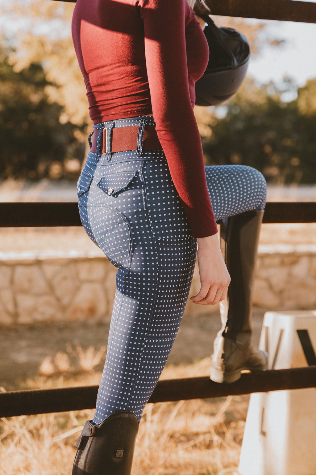 Canter Culture's riding tights feature back pockets and cell phone pockets.