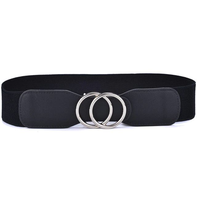 This black elastic equestrian belt is elegant and comfortable.
